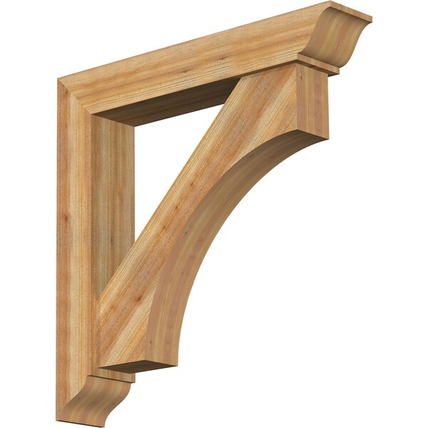 Ekena Millwork Westlake Traditional Rough Sawn Bracket w/ Offset Brace, Western Red Cedar, 8"W x 44"D x 44"H BKT0806X44X44WTL01RWR - main